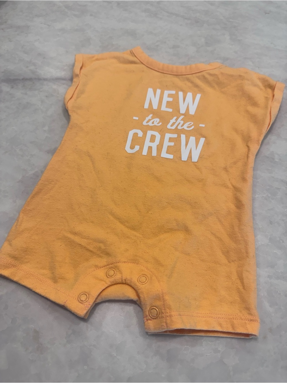 jumping beans Orange 'New to the Crew' Baby One-Piece